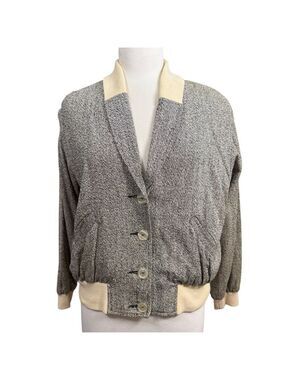 Vintage I.B. Diffusion Jacket Size 10 Gray Silk